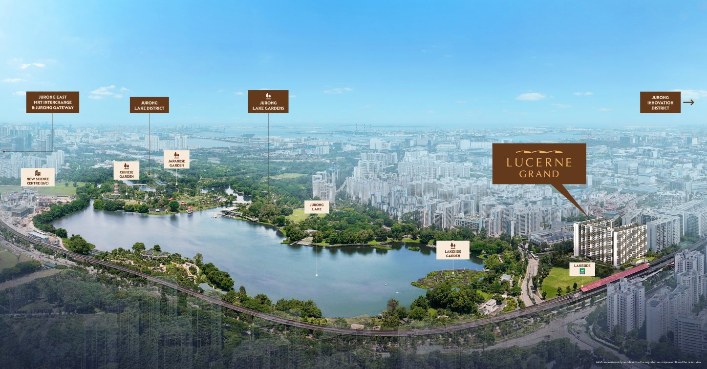 Locality map showing Lucerne Grand in relation to Jurong Lake and surrounding amenities